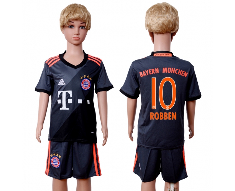 2016 Soccer Bayern Munich #10 Robben Away Kids Jersey