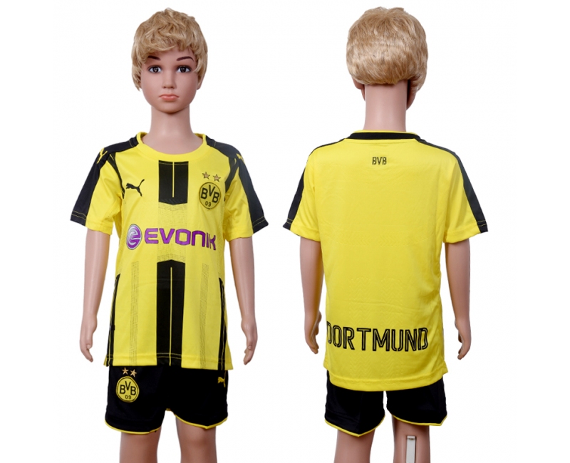 2016 Soccer Club Dortmund Blank Home Kids Jersey