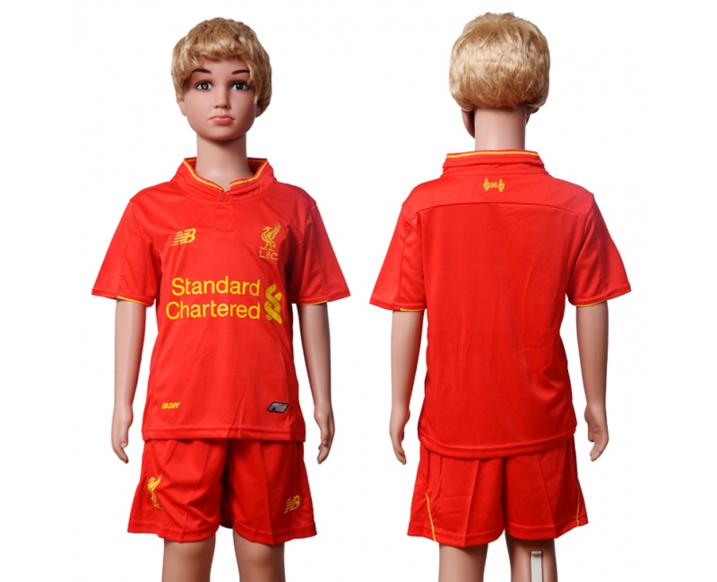 2016 Soccer Liverpool Blank Home Kids Jersey