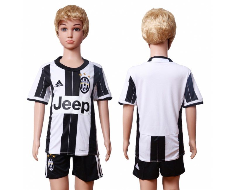 2016 Soccer Juventus Blank Home Kids Jersey