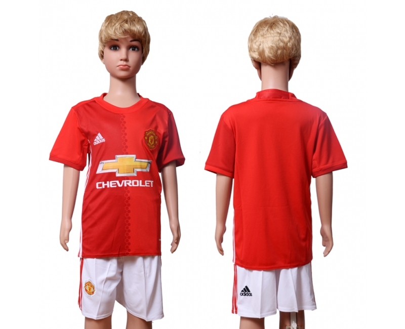 2016 Soocer Club Man Utd. Blank Home Kids Jersey