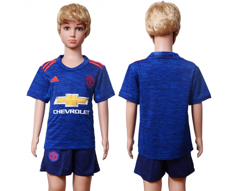 2016 Soocer Club Man Utd. Blank  Away Kids Jersey