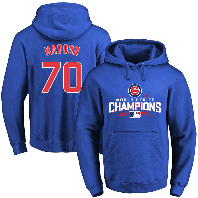 MLB Chicago Cubs #70 Maddon Blue Color 2016 World Series Champion Hoodie