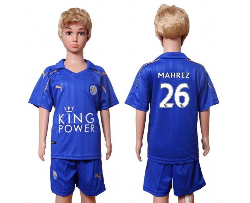 2016 Soccer Leicester #26 Mahrez Home Kids Jersey