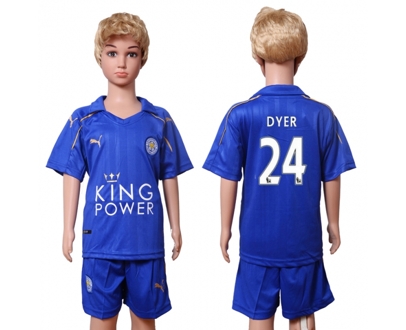 2016 Soccer Leicester #24 Dyer Home Kids Jersey