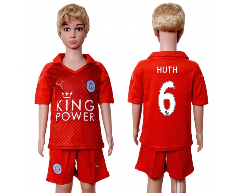 2016 Soccer Leicester #6 Huth Away Kids Jersey