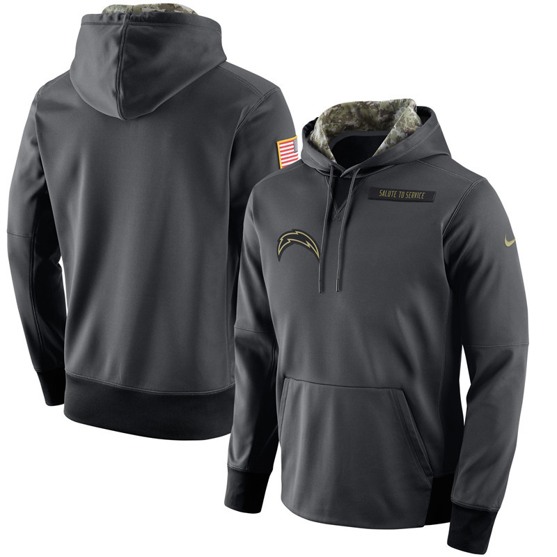 NFL San Diego Chargers Anthracite Salute to Service Hoodie 