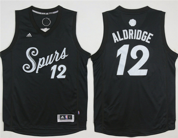 NBA San Antonio Spurs #12 Aldridge Black Jersey