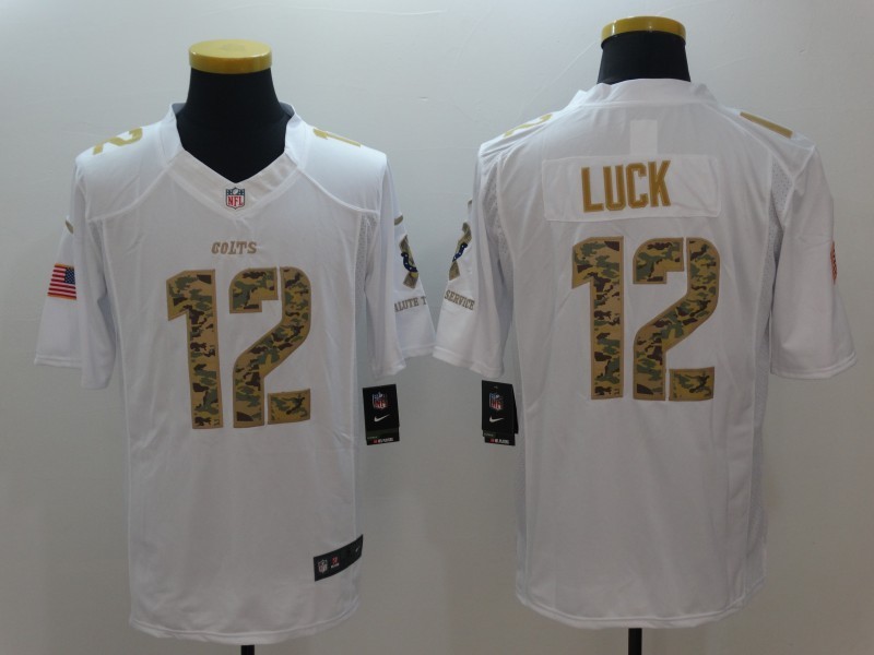 Nike Indianapolis Colts #12 Luck Salute To Service White Jersey