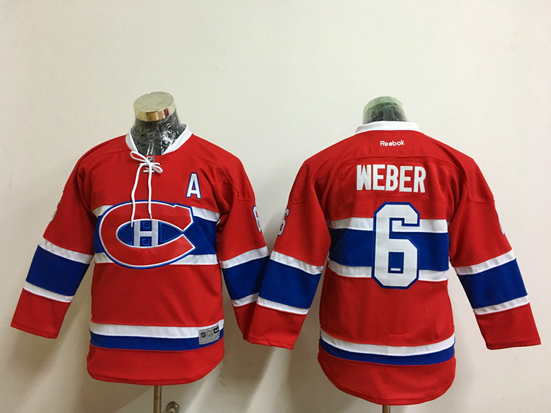NHL Montreal Canadiens #6 Weber Red Kids Jersey