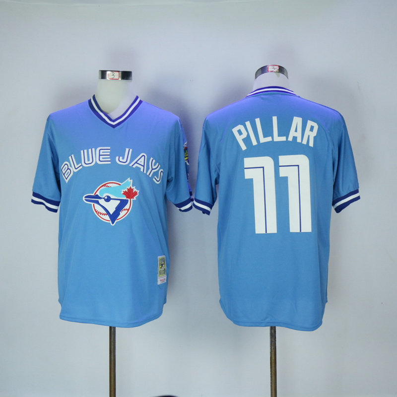 MLB Toronto Blue Jays #11 Pillar L.Blue Pullover Throwback Jersey