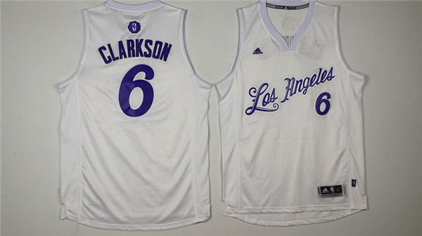 NBA Los Angeles Lakers #6 Clarkson White 2016 Christmas Jersey