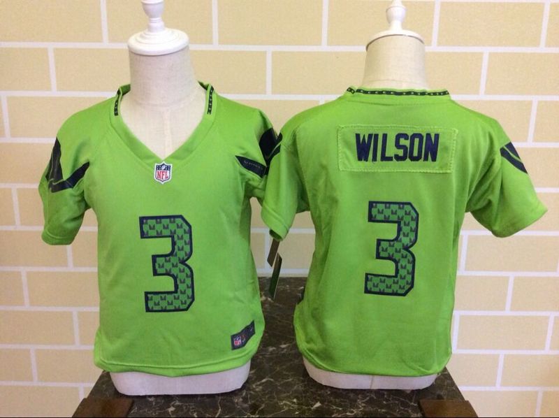 NFL Seattle seahawks #3 Wilson White Kids Jersey (2-5T)