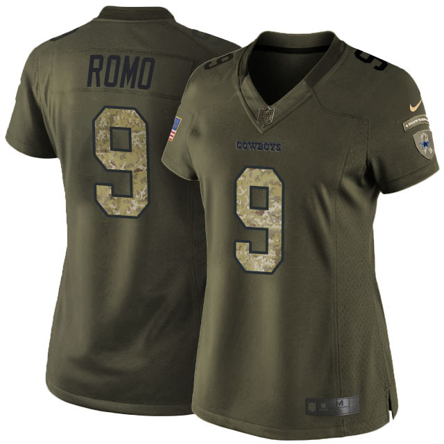 NFL Dallas Cowboys #9 Romo Salute to Service Women Jersey