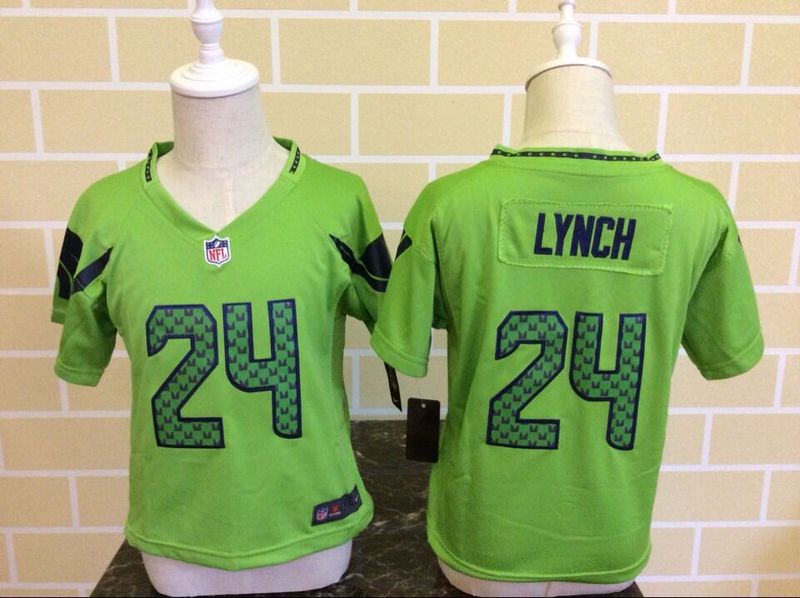 NFL Seattle seahawks #24 Lynch White Kids Jersey (2-5T)