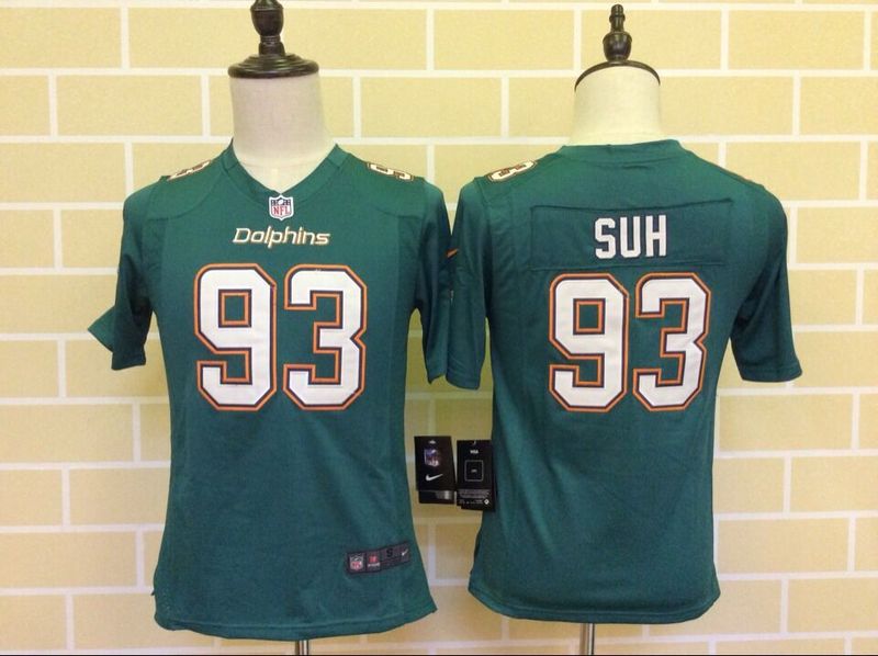 NFL Miami Dolphins #93 Suh Green Kids Jersey