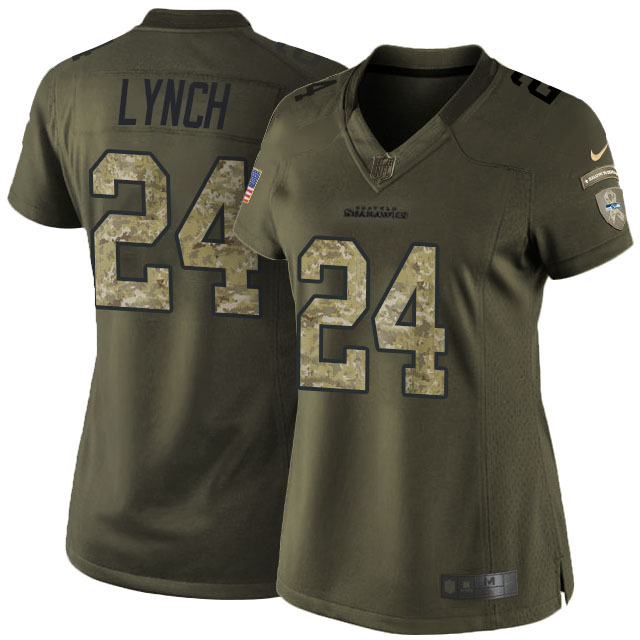 NFL Seattle Seahawks #24 Lynch Salute to Service Women Jersey
