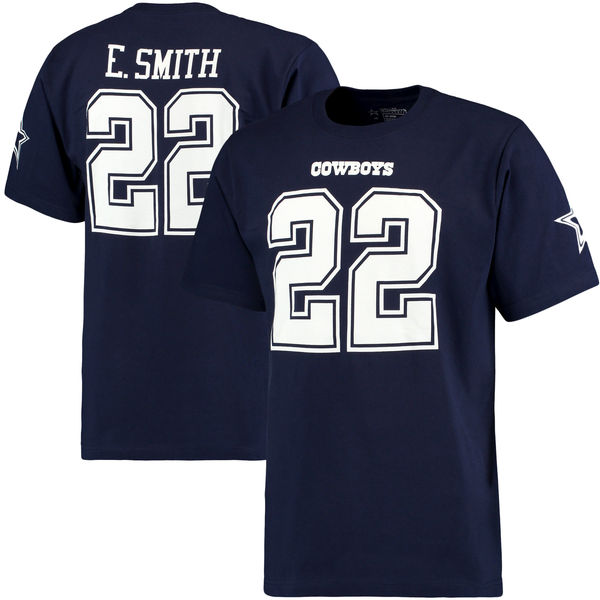 NFL Dallas Cowboys #22 E.Smith Blue Mens T-Shirt
