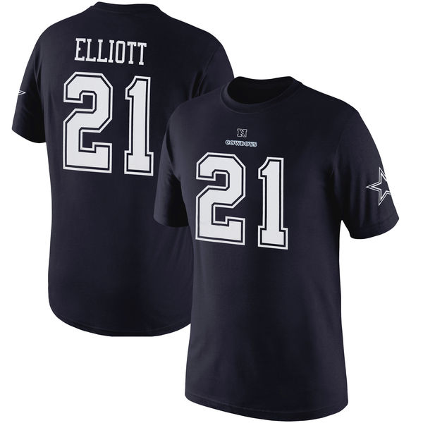 NFL Dallas Cowboys #21 Elliott Blue T-Shirt