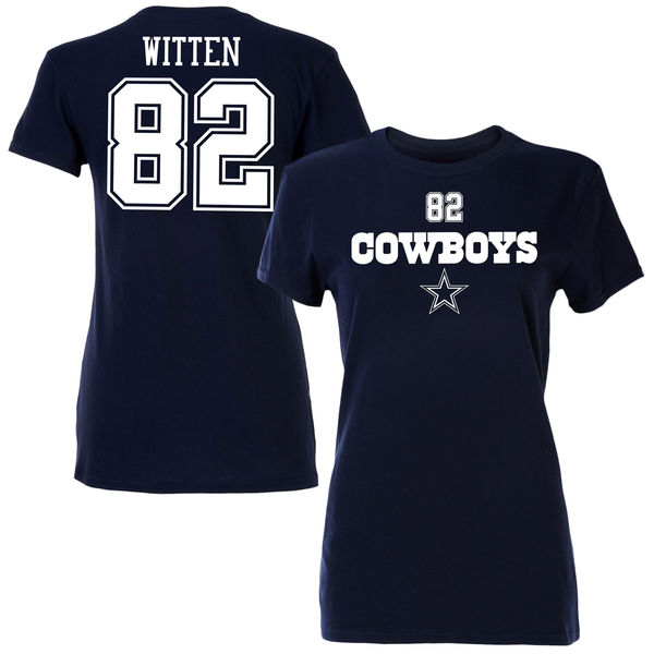 NFL Dallas Cowboys #82 Witten Blue Women T-Shirt