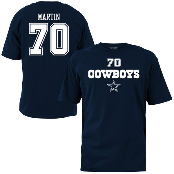 NFL Dallas Cowboys #70 Martin Blue Mens T-Shirt