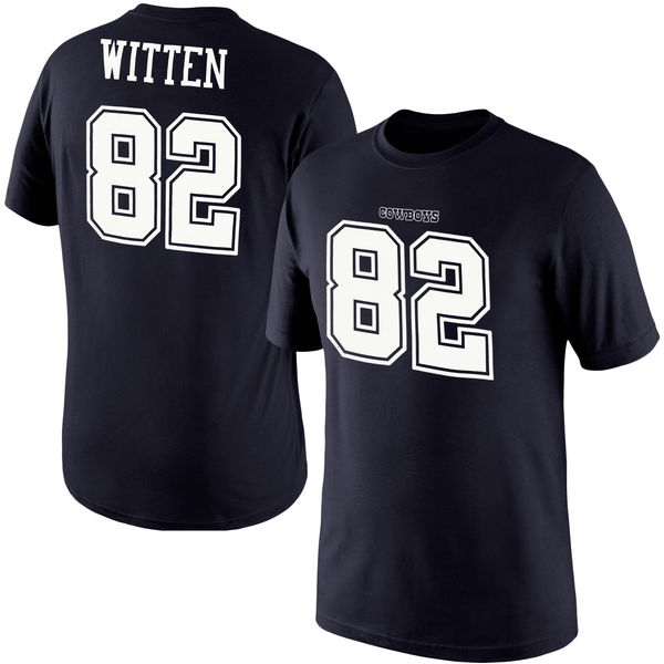 NFL Dallas Cowboys #82 Witten Blue Mens T-Shirt