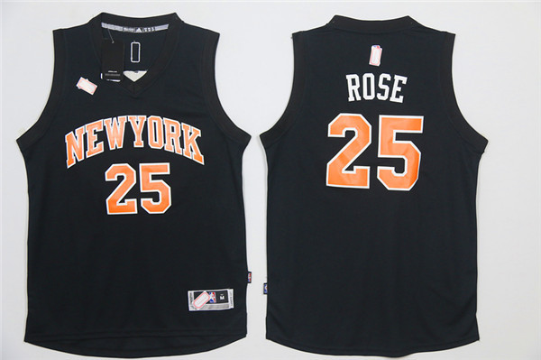 NBA New York Knicks #25 Rose Black Jersey