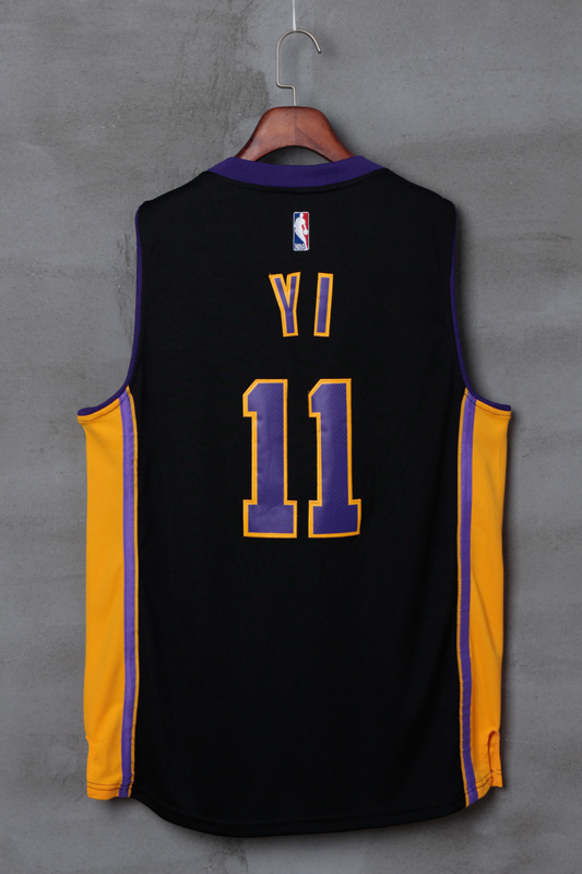 NBA Los Angeles Lakers #11 YI Black Jersey
