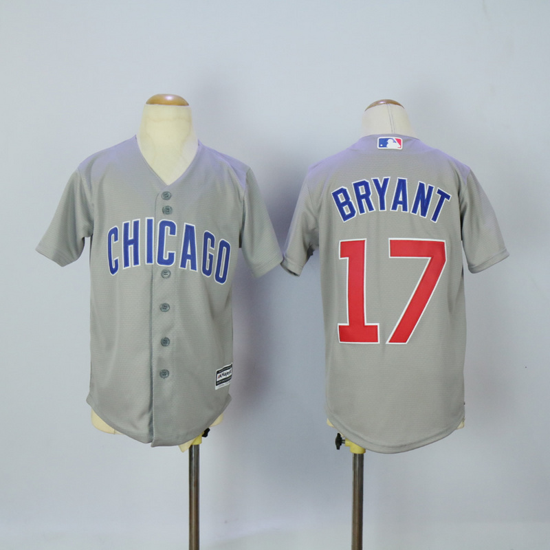 MLB Chicago Cubs #17 Bryant Grey Kids Jersey