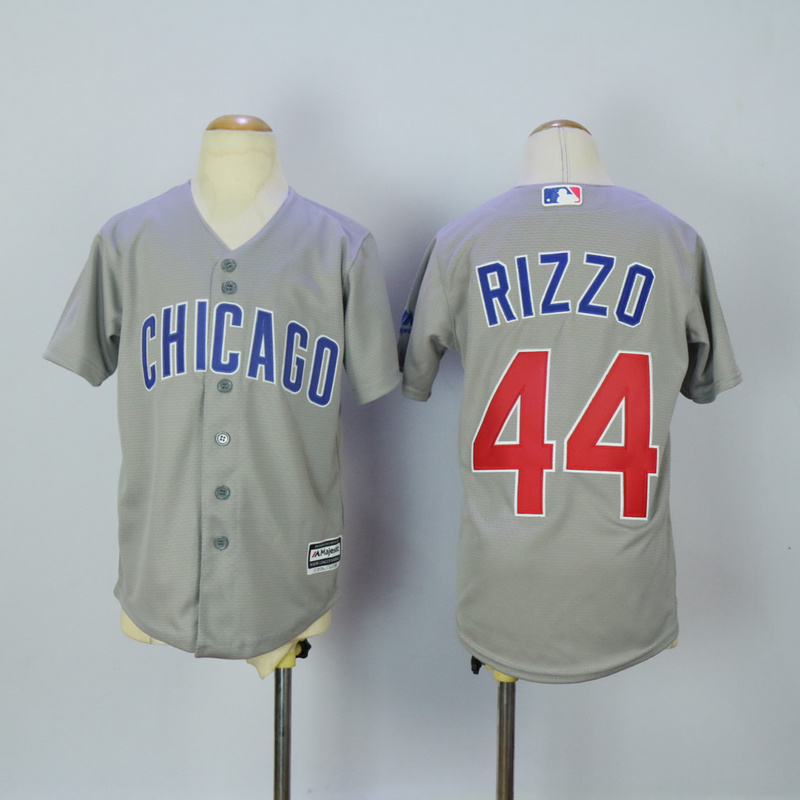 MLB Chicago Cubs #44 Rizzo Grey Kids Jersey