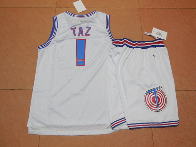 Tune Squad Taz White Basketball Jersey Suit