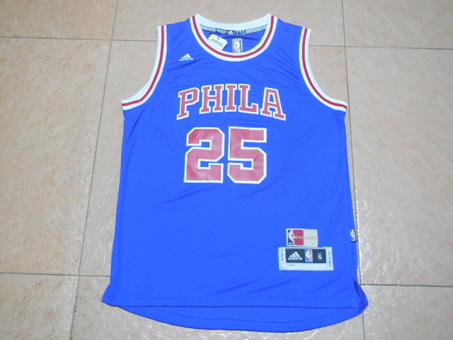 NBA Philadelphia 76ers #25 Simmons Blue Throwback Jersey