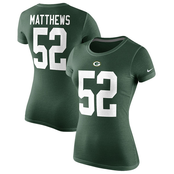 NFL Green Bay Packers #52 Matthews Green Womens Jersey