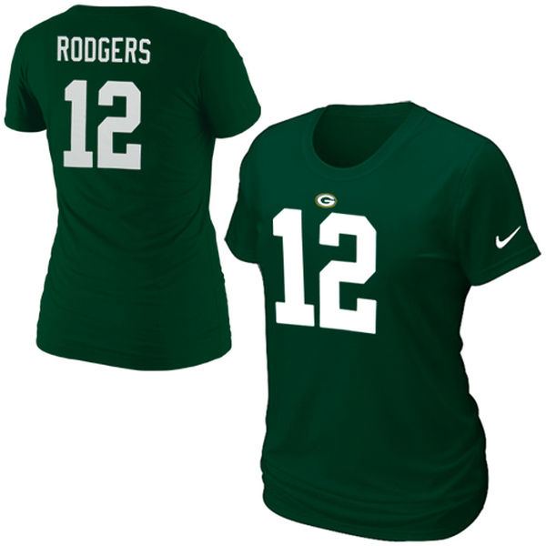 NFL Green Bay Packers #12 Rodgers Green Womens Jersey