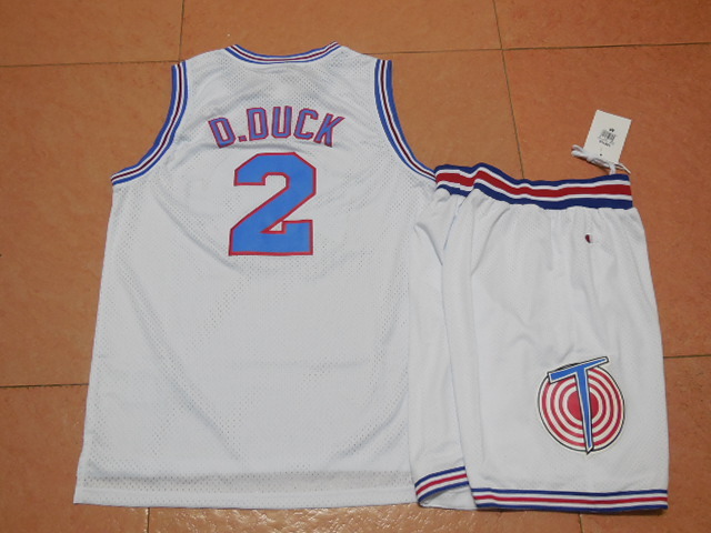 Tune Squad #2 D.Duck White Basketball Jersey Suit
