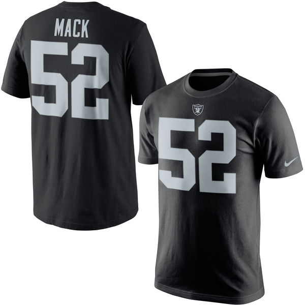 NFL Oakland Raiders #52 Mack Black T-Shirt