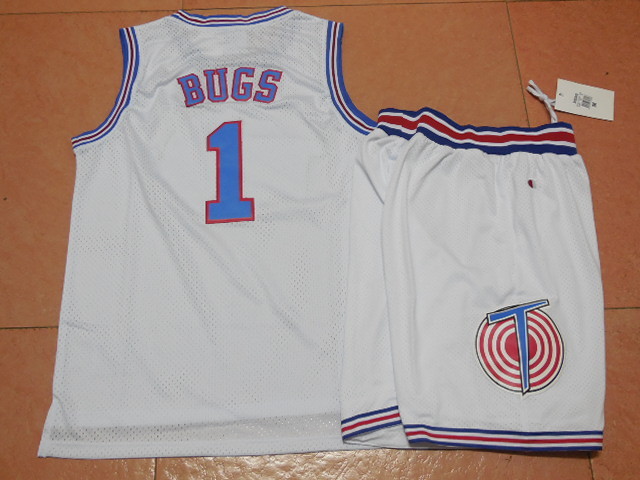 Tune Squad #1 Bugs White Basketball Jersey Suit