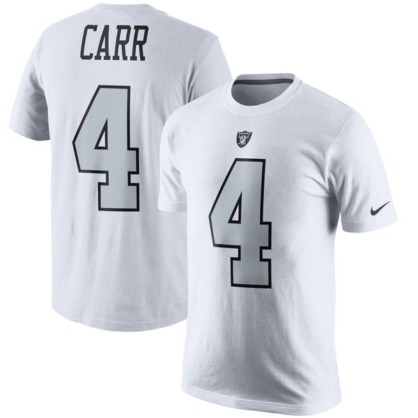 NFL Oakland Raiders #4 Carr White T-Shirt