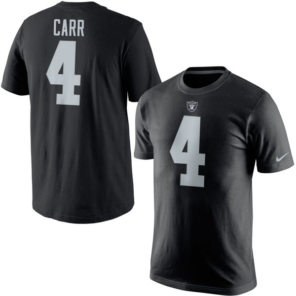 NFL Oakland Raiders #4 Carr Black T-Shirt