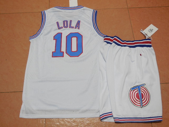 Tune Squad #10 Lola White Basketball Jersey Suit
