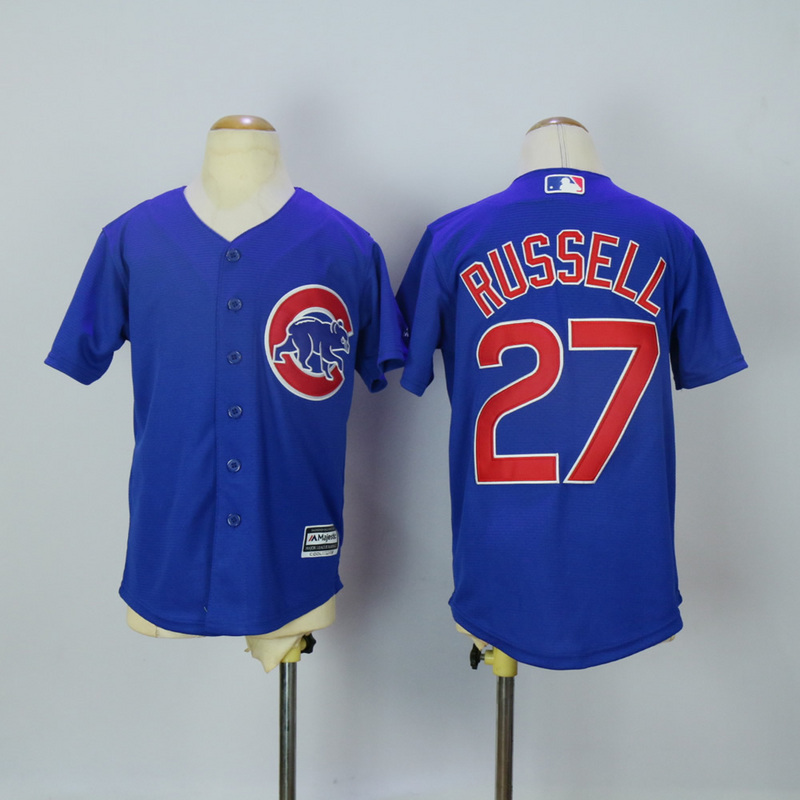 MLB Chicago Cubs #27 Russell Blue Kids Jersey