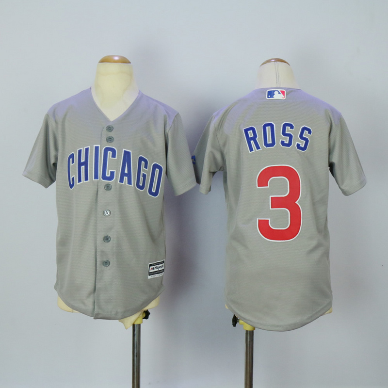 MLB Chicago Cubs #3 Ross Grey Kids Jersey