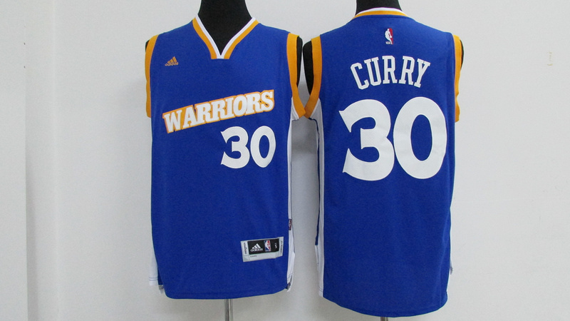 NBA Golden State Warriors #30 Curry Kids Blue Jersey