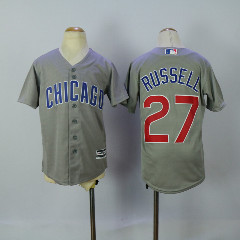 MLB Chicago Cubs #27 Russell Grey Kids Jersey