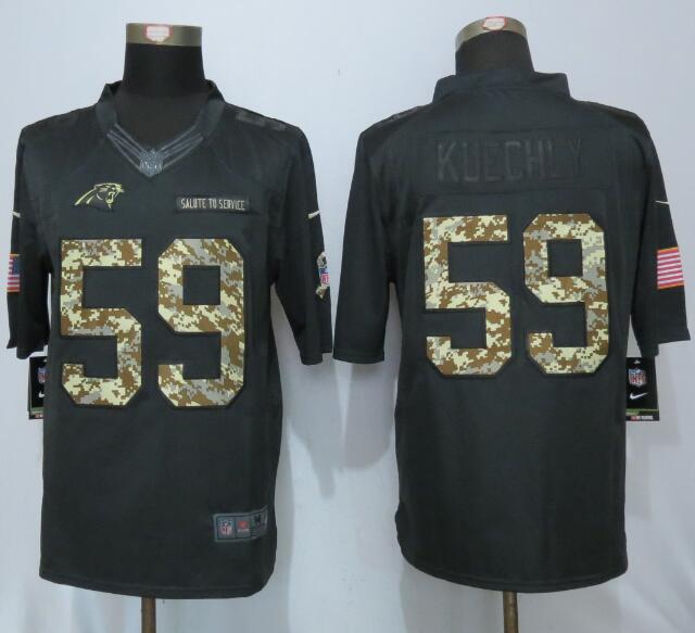 Nike Carolina Panthers 59 Kuechly Anthracite Salute To Service Limited Jersey  