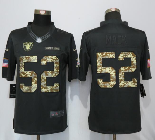 New Nike Oakland Raiders 52 Mack Anthracite Salute To Service Limited Jersey  