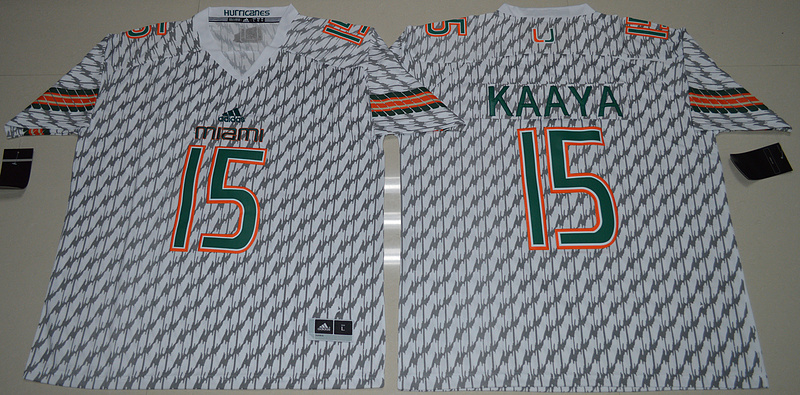 NCAA Miami Hurricanes Brad Kaaya 15 College Football White Jerseys  