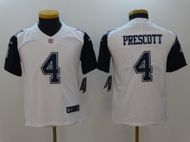 NFL Dallas Cowboys #4 Prescott Color Rush Kids Jersey