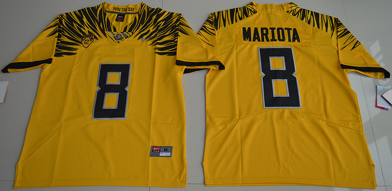 NCAA Oregon Duck #8 Marcus Mariota College Football Limited Yellow Jersey