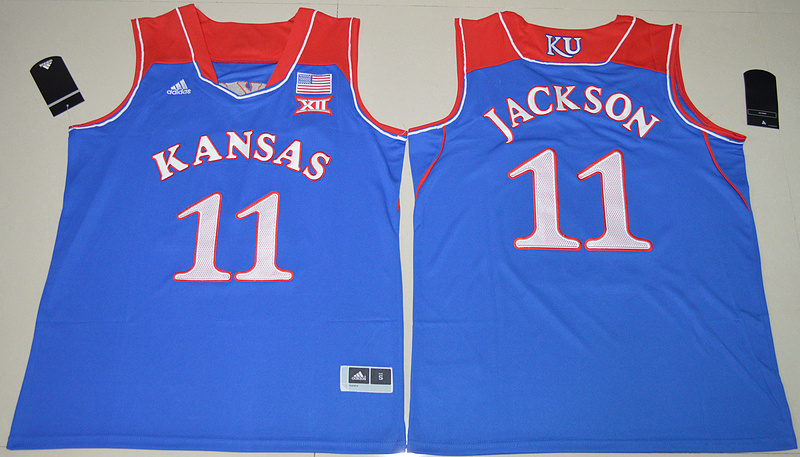 NCAA Kansas Jayhawks #11 Josh Jackson College Basketball Blue Jersey 